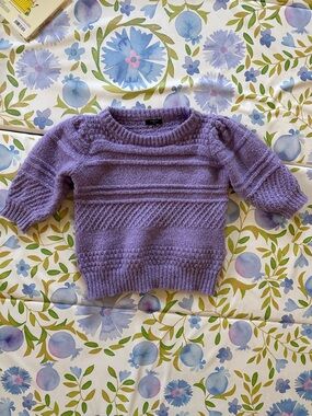 Women's Lavender Knit Short-Sleeve Sweater Frnch